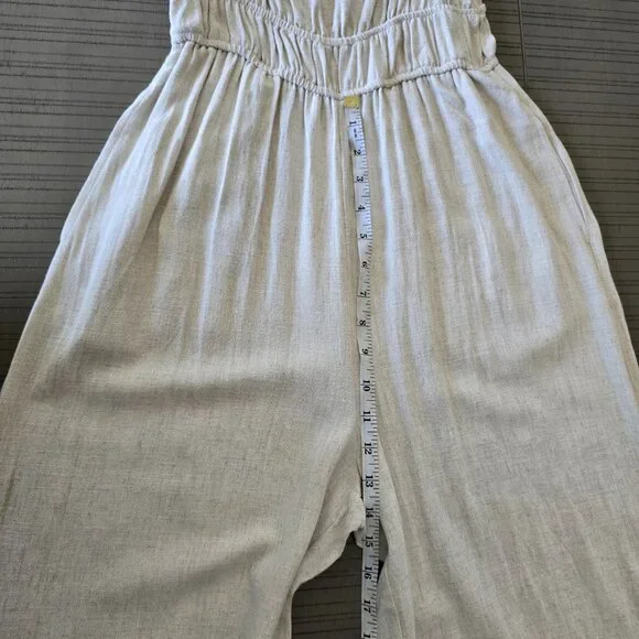 HYFVE - Neutral Puff Sleeve Wide Leg Jumpsuit - Size Small - Picture 12 of 13